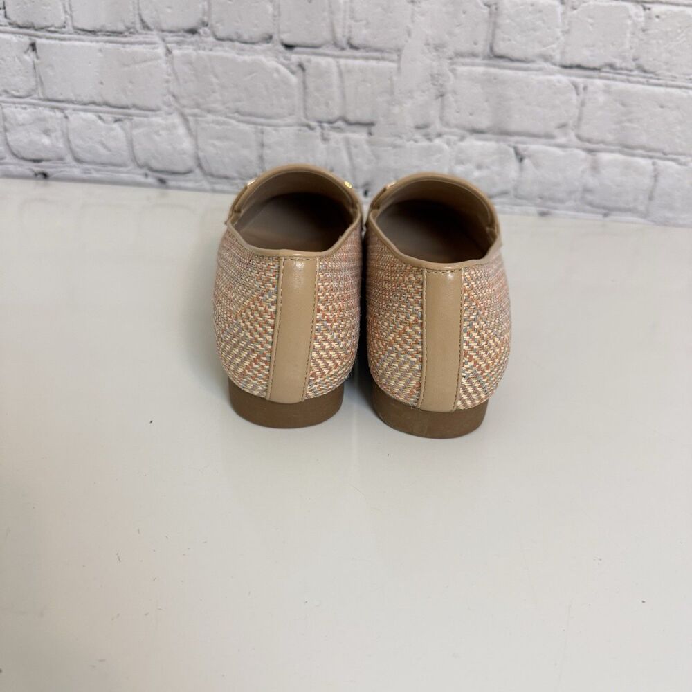 Tahari Woven Loafers Gold Horsebit Slip On Flats Beige Multi Women's Size 10 - Picture 8 of 13